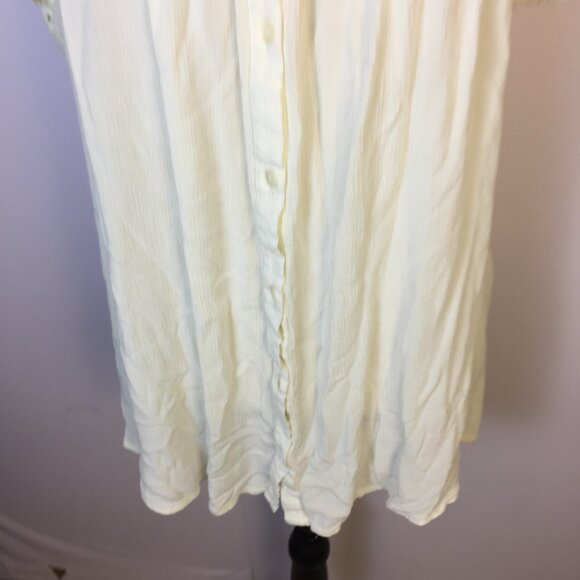 Caffe Marrakesh Blouse Shirt Top 2X Womans Plus Ivory Cream Floral Embroidered - Picture 5 of 13